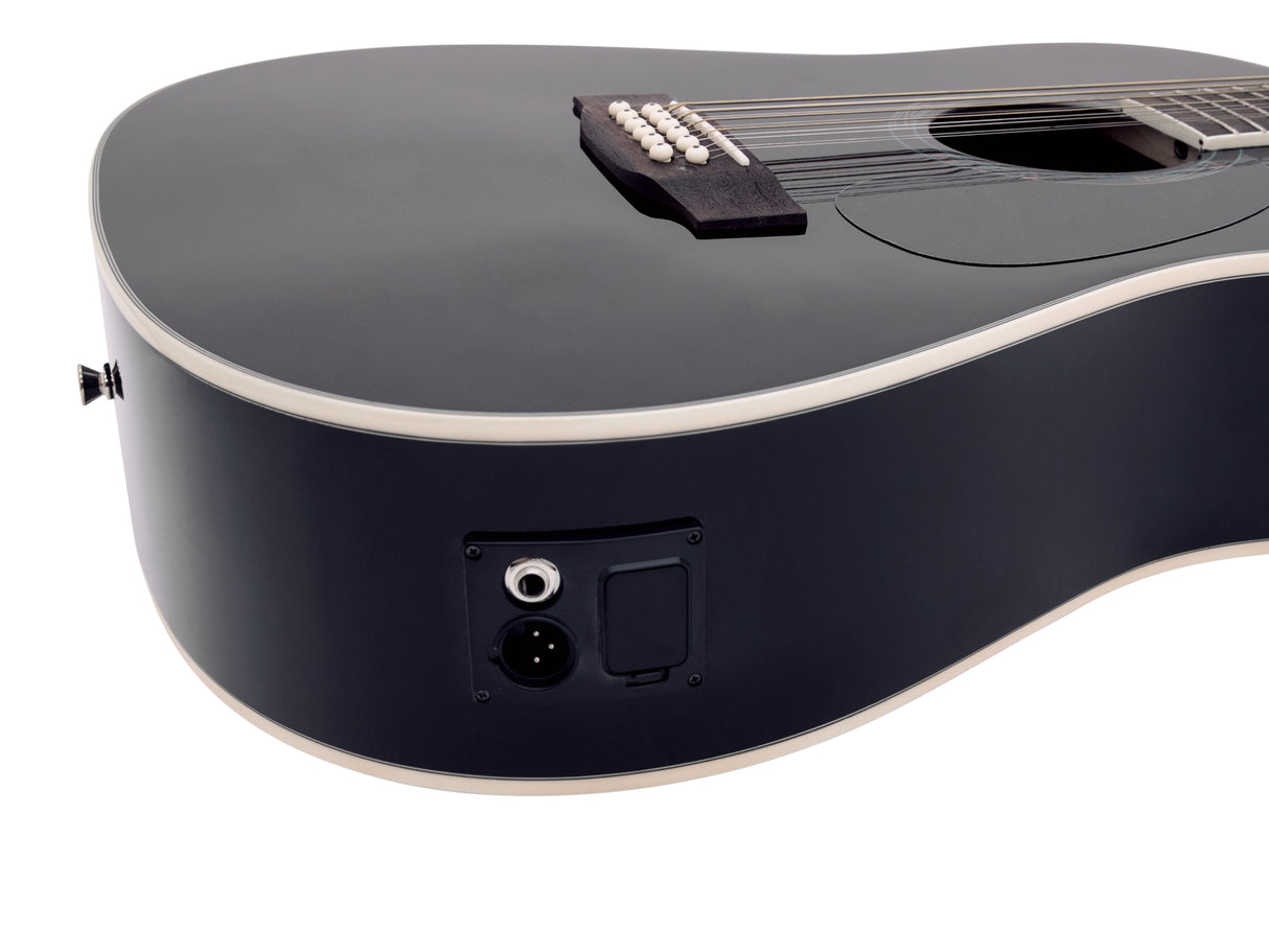 DiMavery DR-612 Western Guitar 12-strängad - Svart