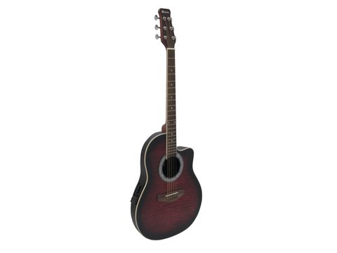 DiMavery RB-300 Roundback Gitarr - Röd