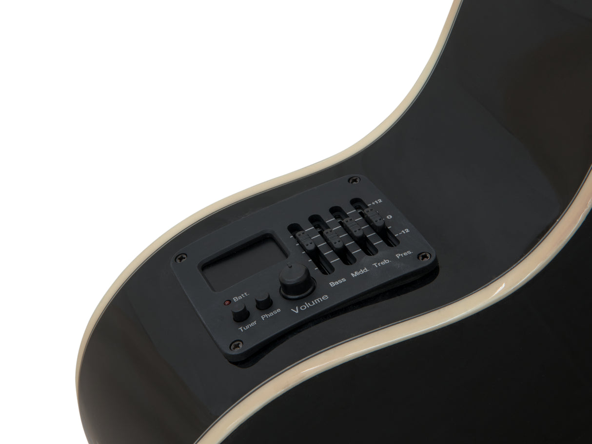 DiMavery AW-400 Western Gitarr - Sort