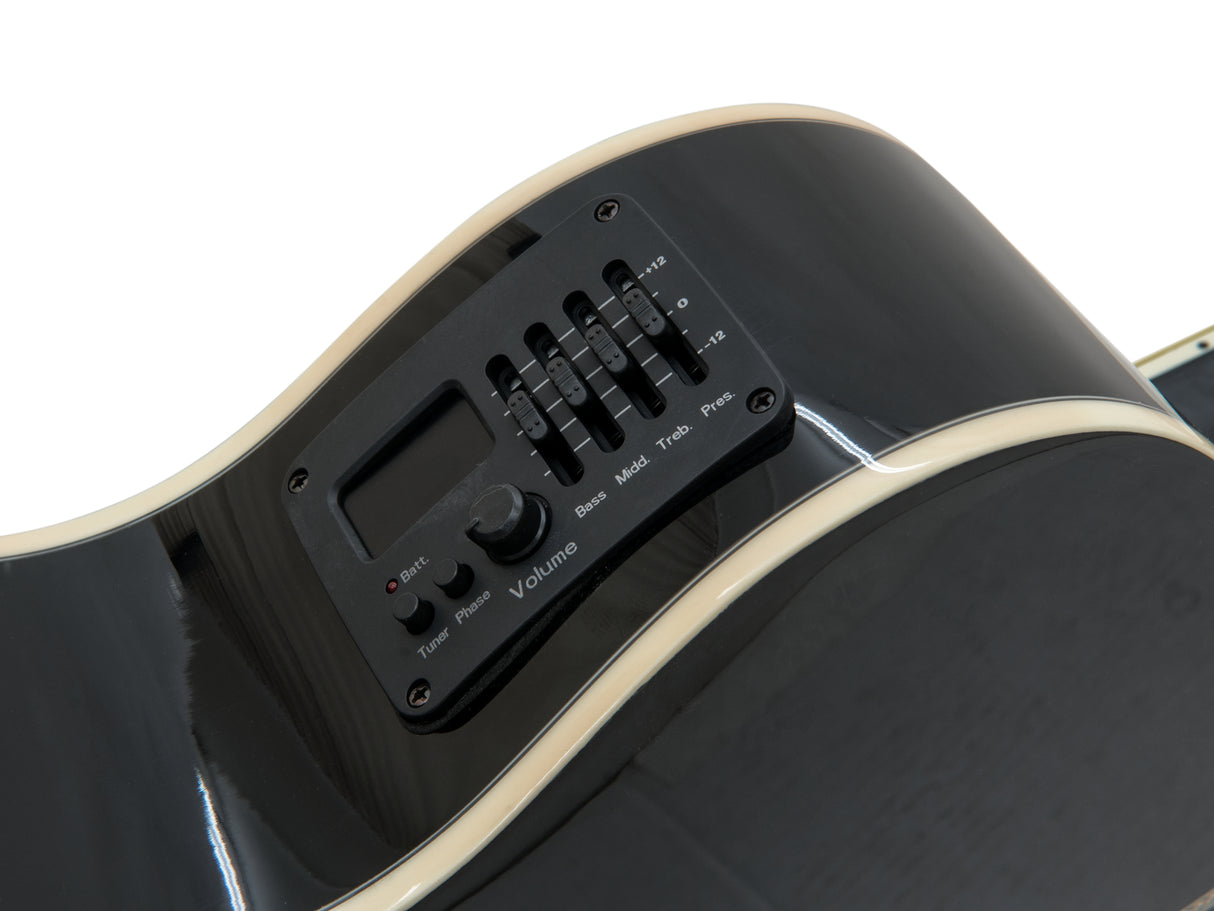 DiMavery AW-400 Western Guitar LH - Sort