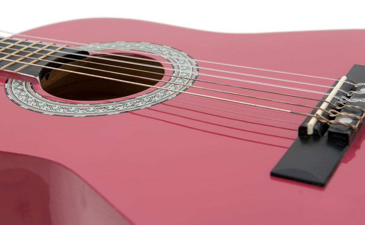 DiMavery AC-303 klassisk spansk gitarr 1/2 (rosa)