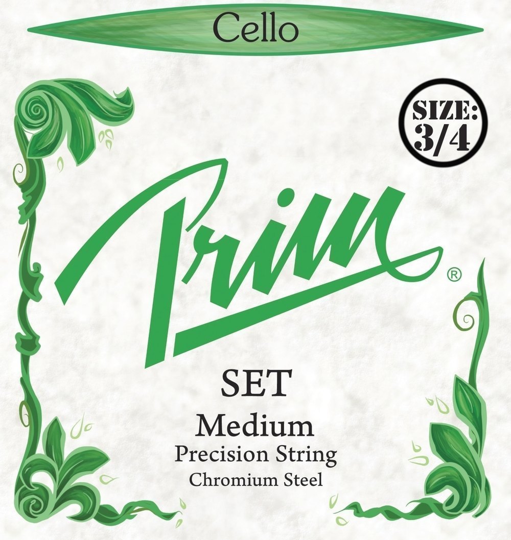 Prim Precision strängset för cello 3/4, kromstål, medium