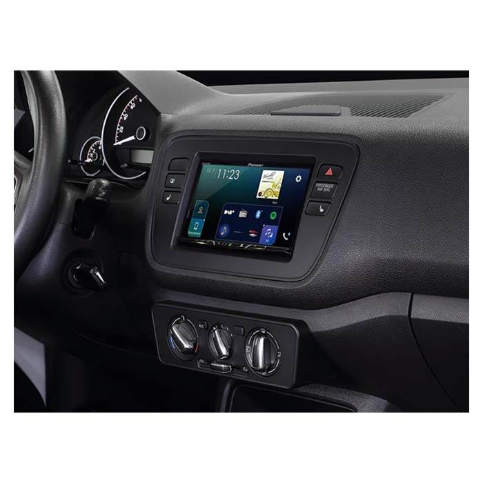 2-DIN ram för Mii, Citigo och uppåt (Blank Black)