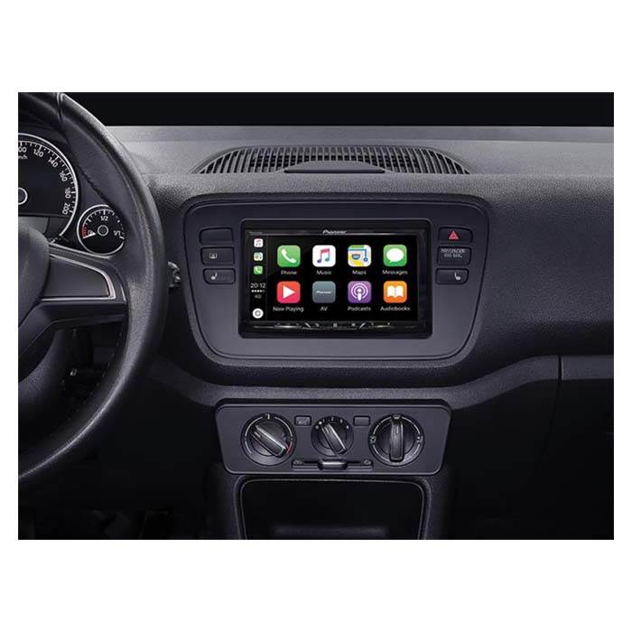 2-DIN ram för Mii, Citigo och uppåt (Blank Black)