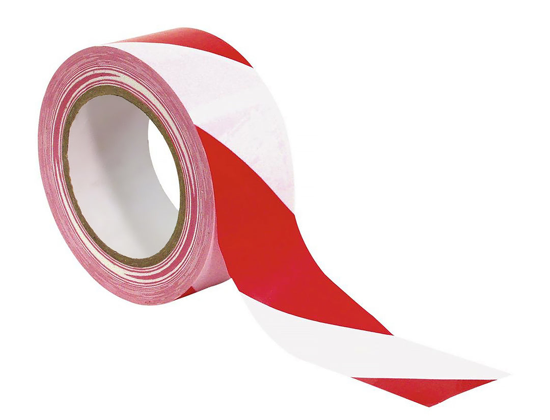 Säkerhetstejp 50mm (33m, Röd&Vit)