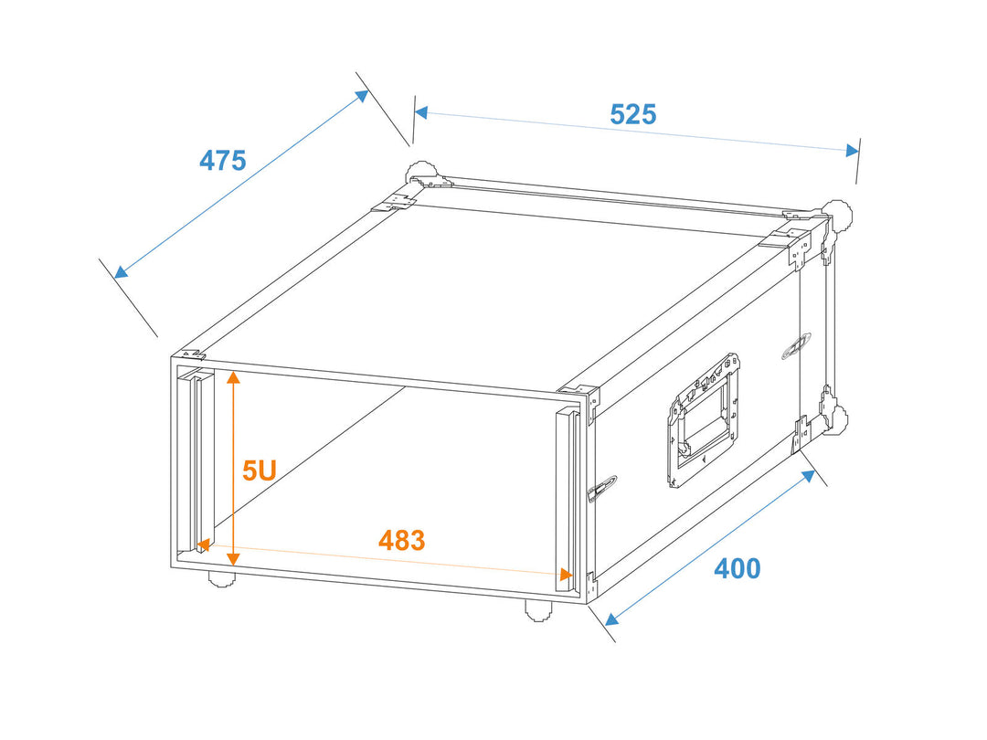 ROADINGER Effect Rack CO DD, 5U, 40cm djup, svart
