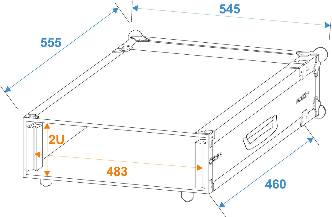 ROADINGER förstärkarrack PR-1, 2U, 47 cm djup