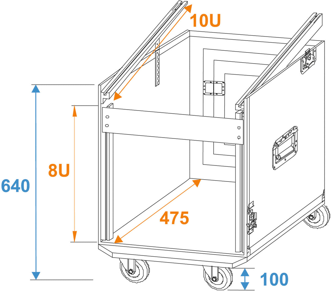 ROADINGER Special Combo Case Pro, 8U med hjul