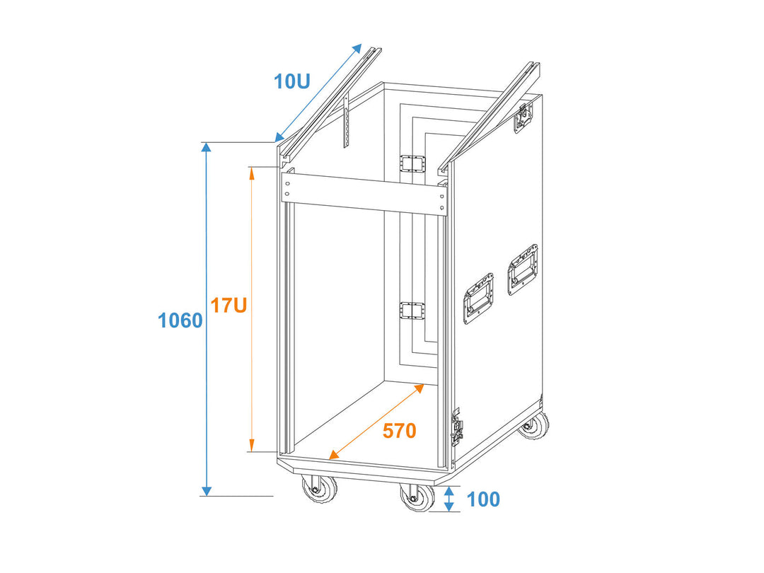Roadinger Combo Case Pro 17U med hjul