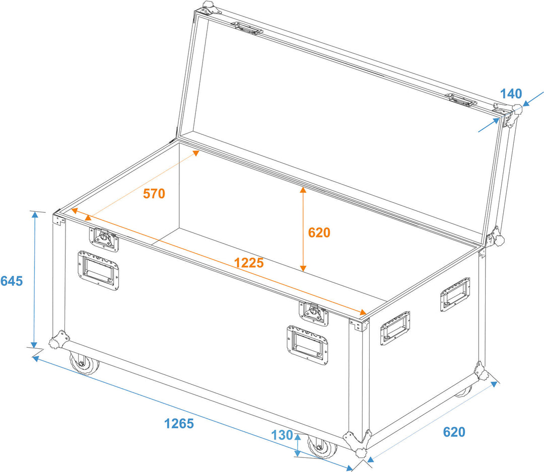 ROADINGER Universal Tour Case 120cm med hjul Pro