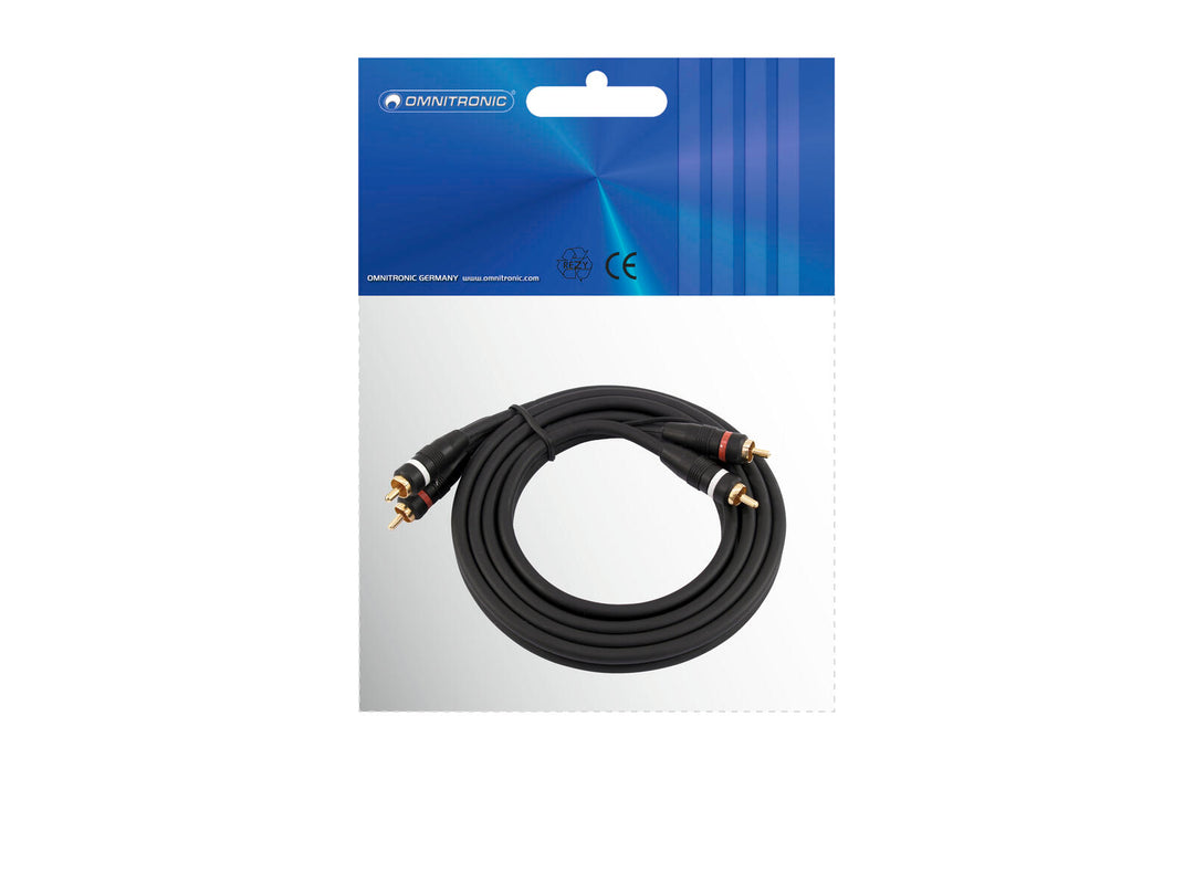 OMNITRONIC RCA-kabel 2x2 jord 1,5m