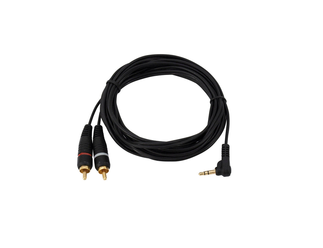 OMNITRONIC adapterkabel 3.5 Jack 90°/2xRCA 1,5 m bk