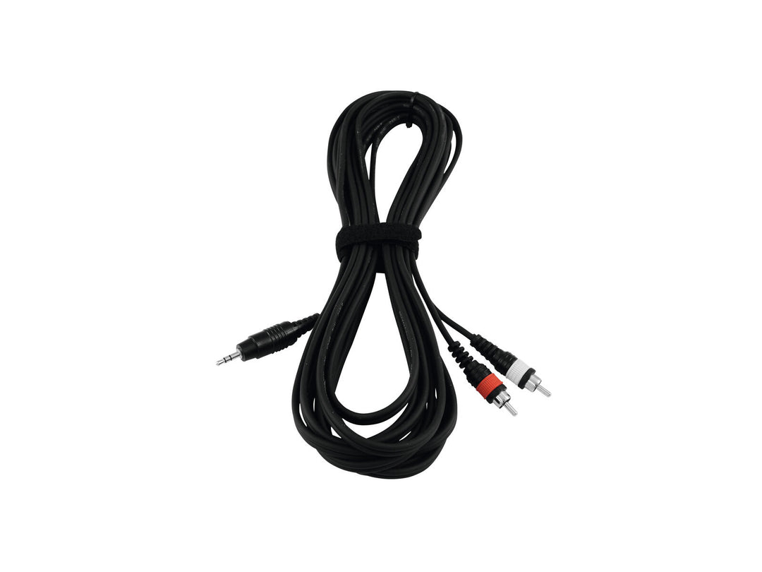 OMNITRONIC Adapterkabel 3.5 Jack/2xRCA 6 m svart