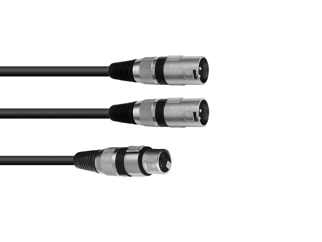 OMNITRONIC Adapterkabel XLR(F)/2xXLR(M) 0.5m bk