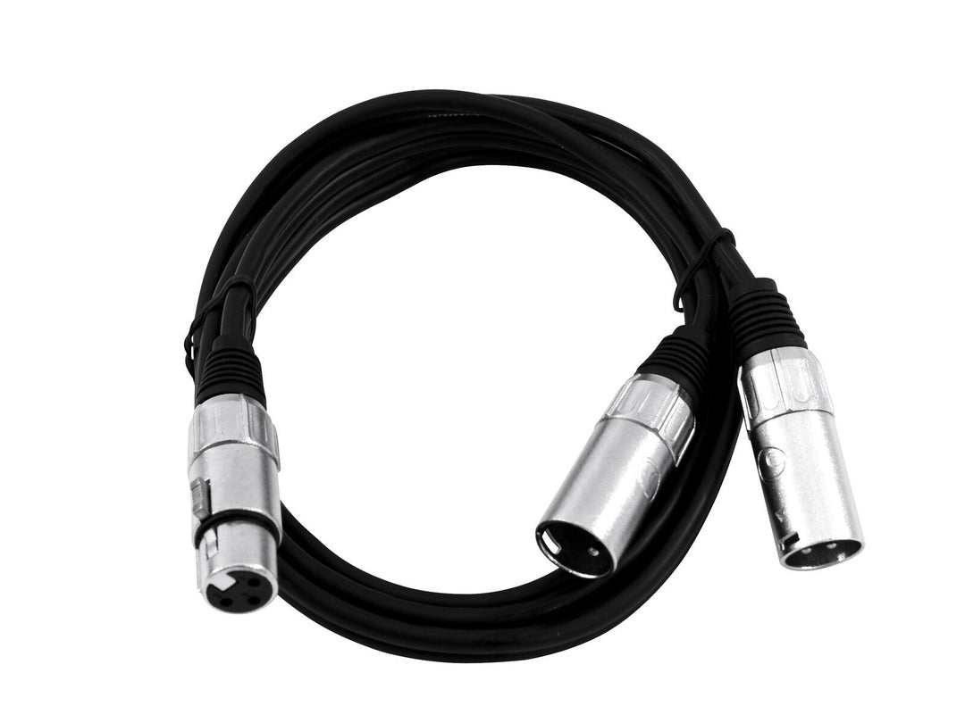 OMNITRONIC Adapterkabel XLR(F)/2xXLR(M) 1m bk
