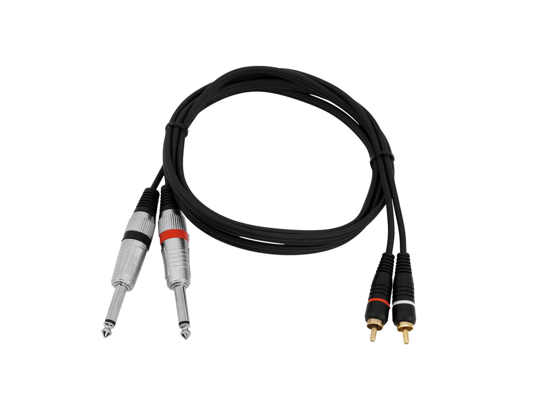 OMNITRONIC Adapterkabel 2xJack/2xRCA 1.5m bk