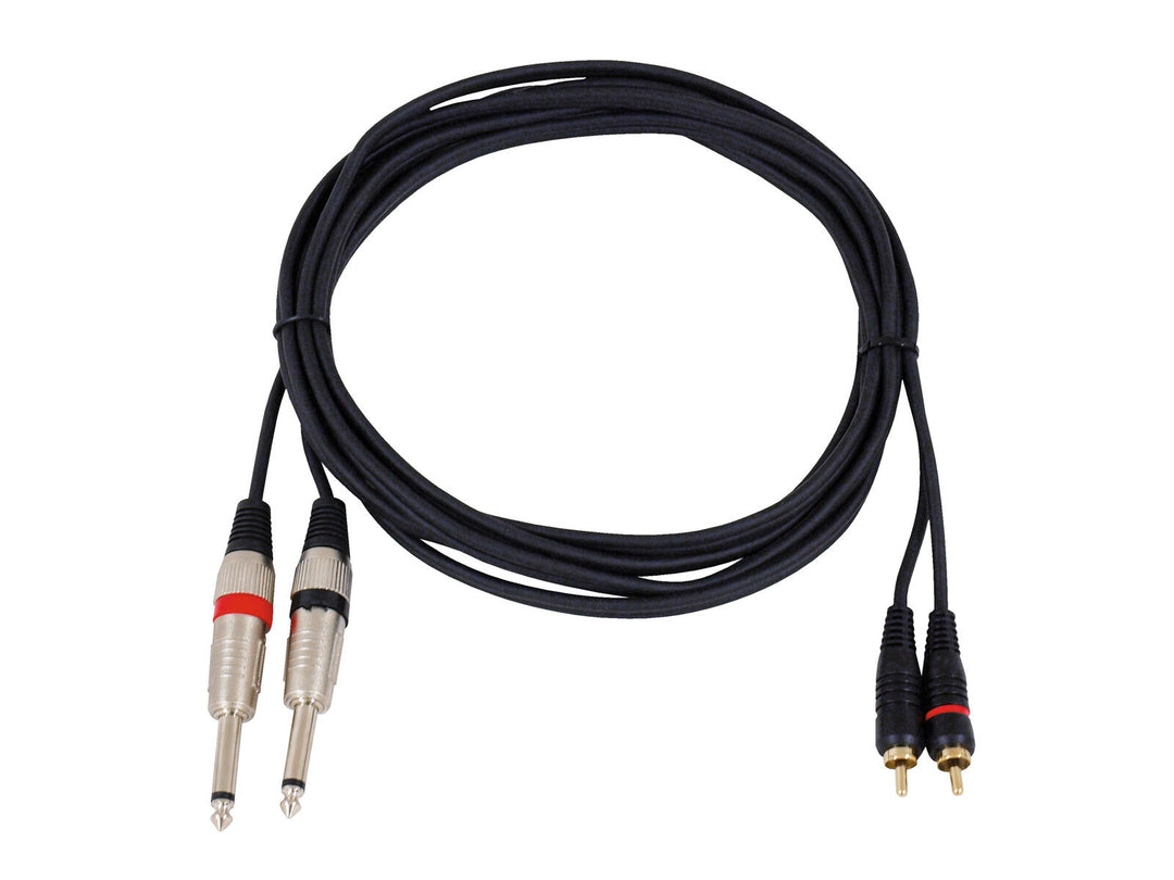OMNITRONIC Adapterkabel 2xJack/2xRCA 3m bk