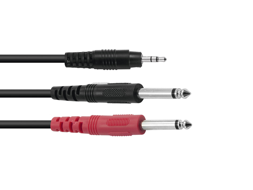 OMNITRONIC Adapterkabel 3,5 mm Jack/2xJack ECO 1,5 m svart