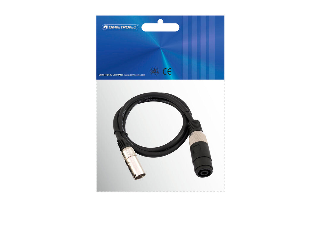 OMNITRONIC Adapterkabel högtalare(F)/XLR(M) 1 m bk