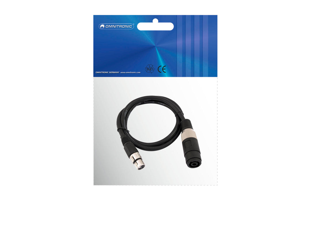 OMNITRONIC Adapterkabel Speaker(F)/XLR(F) 1m bk