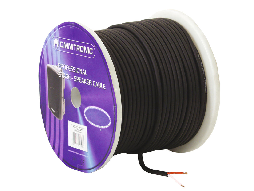 OMNITRONIC Högtalarkabel 2x1.5 50m bk hållbar