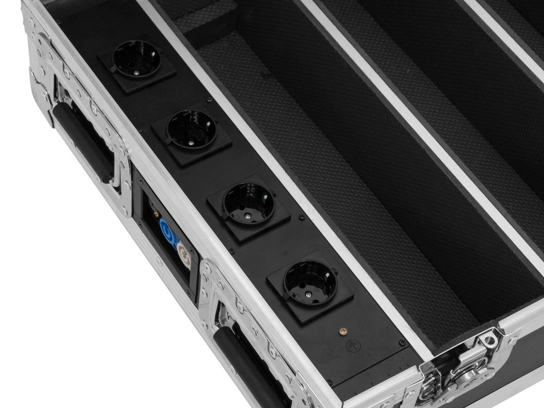 ROADINGER Flightcase 4x AKKU BAR-6 Glow QCL Flex QuickDMX med laddningsfunktion