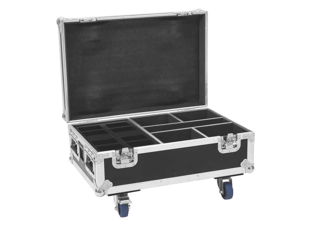 ROADINGER Flightcase 4x AKKU IP UP-4 Plus HCL Spot WDMX med laddningsfunktion