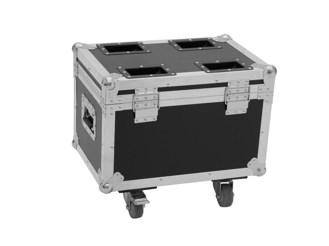 ROADINGER Flightcase 4x LED TMH-13/17/S30/W36 med hjul