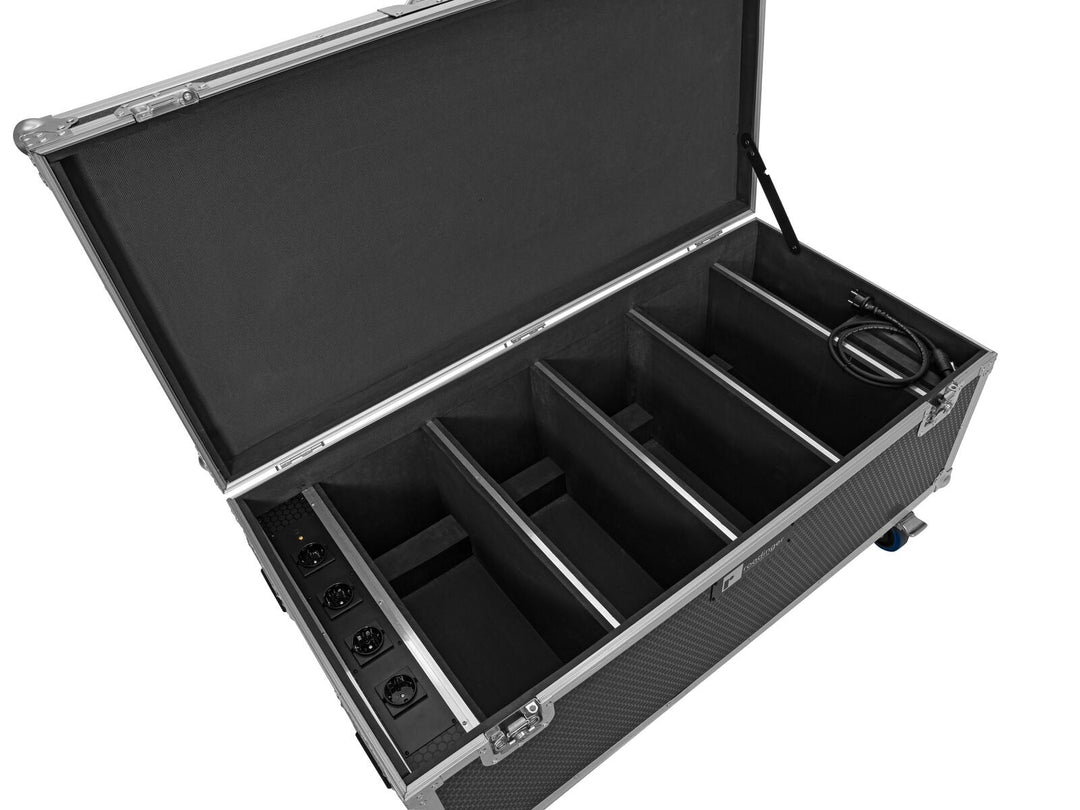 ROADINGER Flightcase 4x AKKU Multiflood IP 18x10W RGBW Wash CRMX med laddningsfunktion