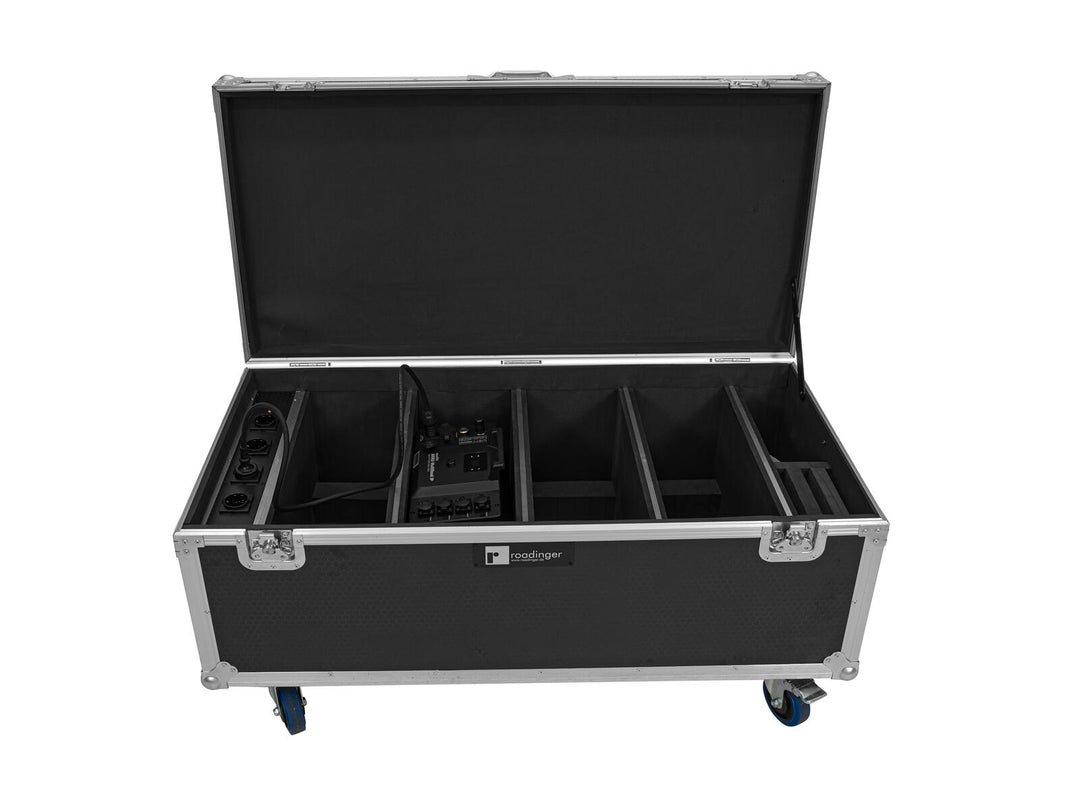 ROADINGER Flightcase 4x AKKU Multiflood IP 18x10W RGBW Wash CRMX med laddningsfunktion