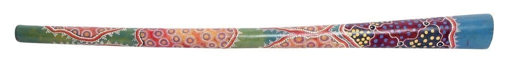 Kamballa didgeridoo i målad teak, ca. 130 cm