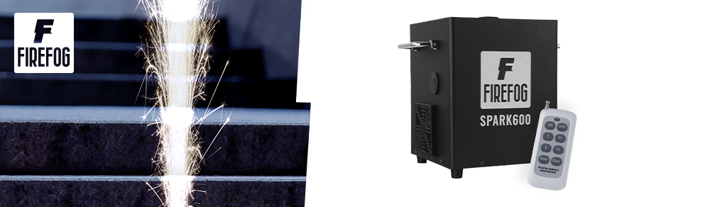 Firefog SPARK600 gnistmaskin med kalla gnistor och DMX