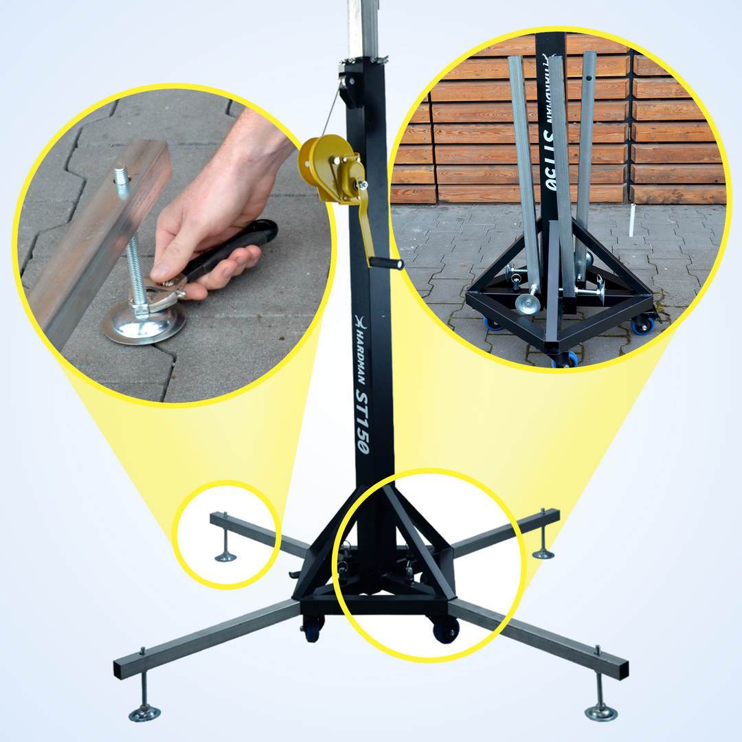 Hardman ST150 scentorn med vinsch, 1,75 till 4,3 m, 150 kg