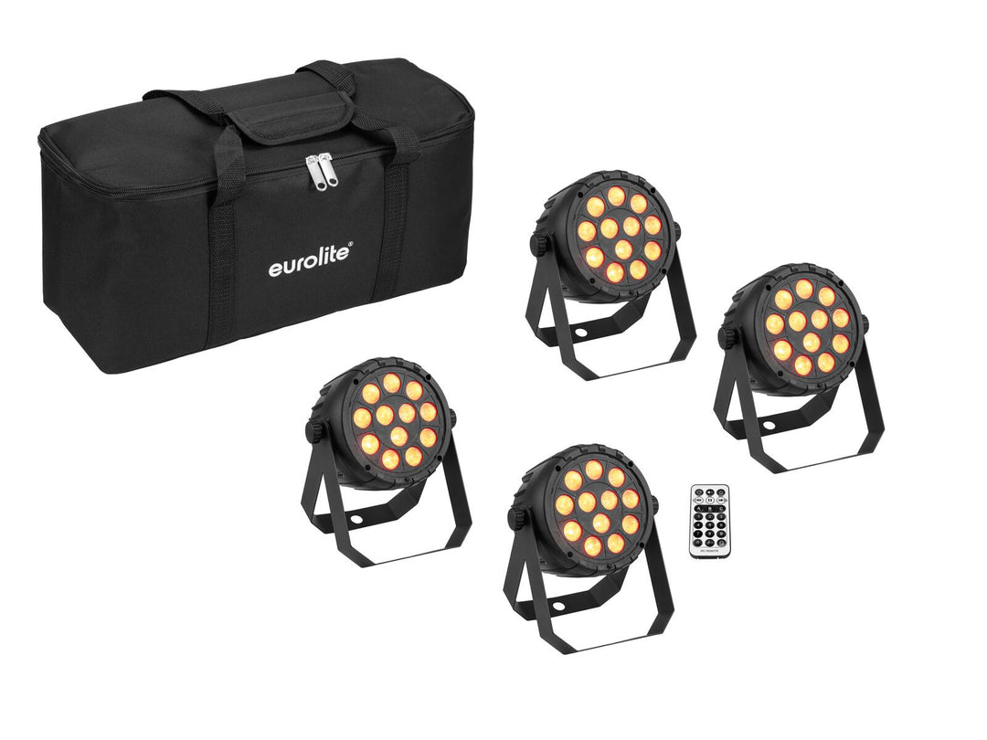 EUROLITE Set 4x LED PARty Spot Silent RGB/WW med Soft Bag