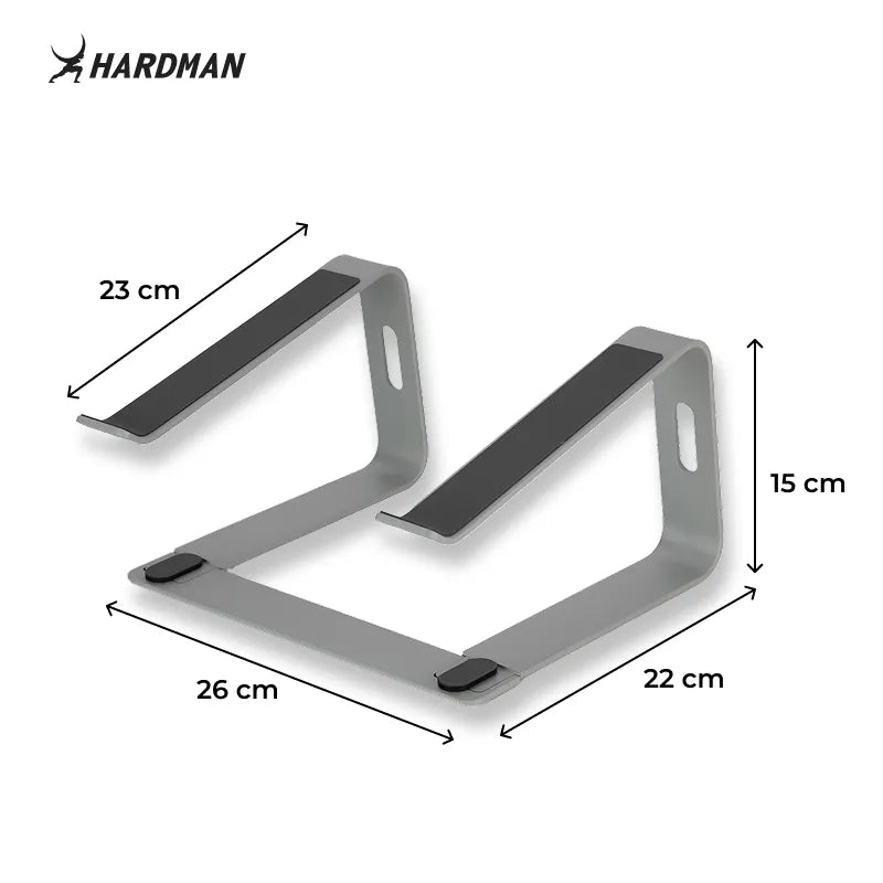 Hardman LSR2 – Hopfällbart laptopstativ i aluminium, silver