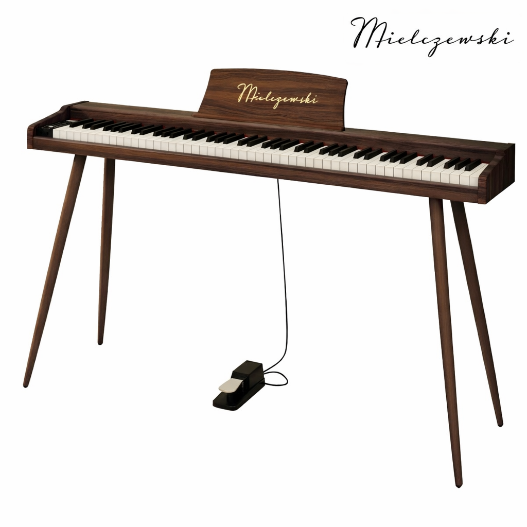 Mielczewski digitalpiano med metallben, brun