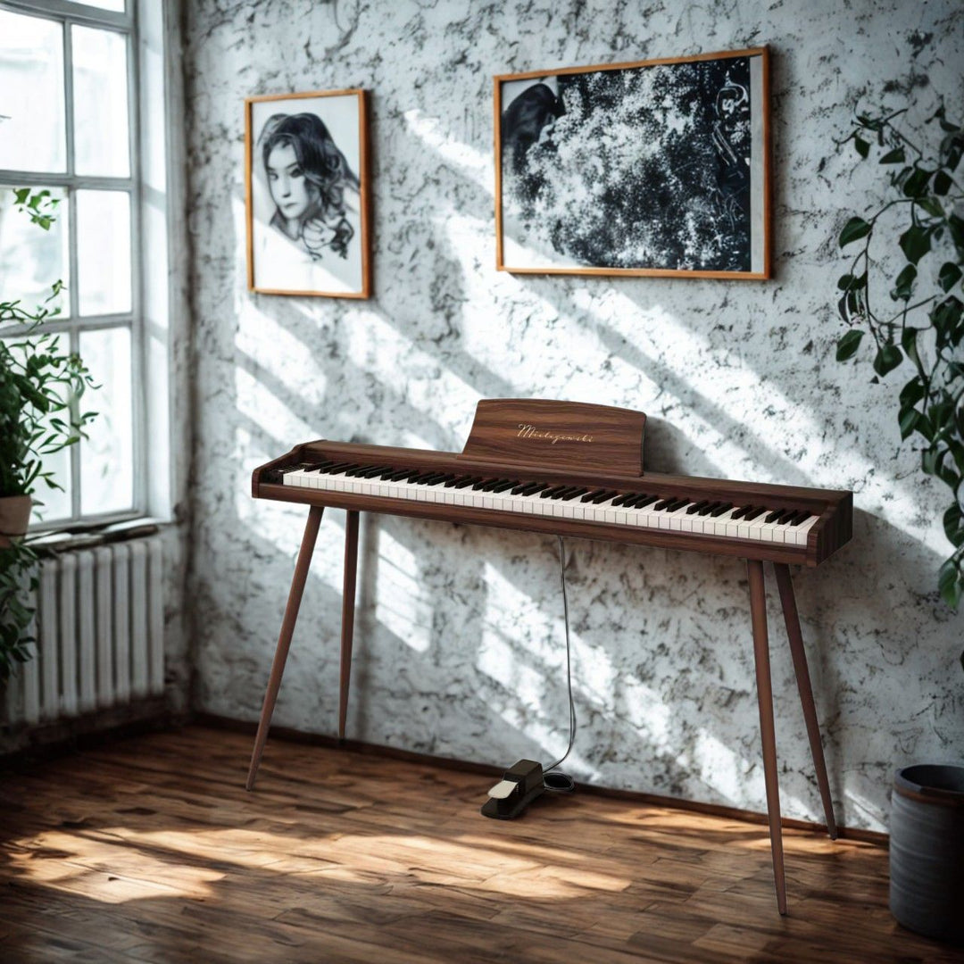 Mielczewski digitalpiano med metallben, brun