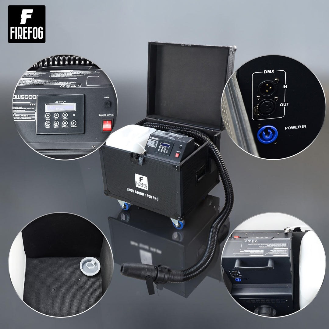 Firefog Snow Storm 1500 Pro snömaskiner 1500 W i flightcase