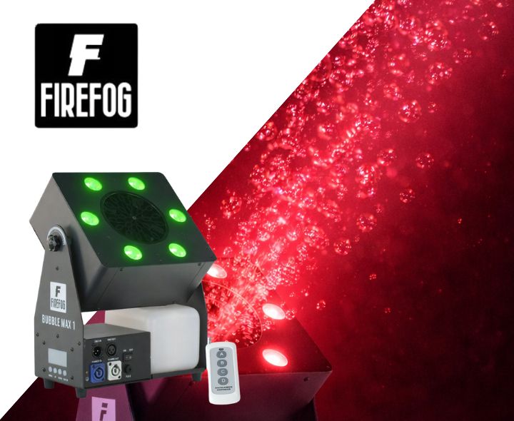 Firefog Bubble Max 1 bubbelmaskin med LED, DMX och fjärrkontroll