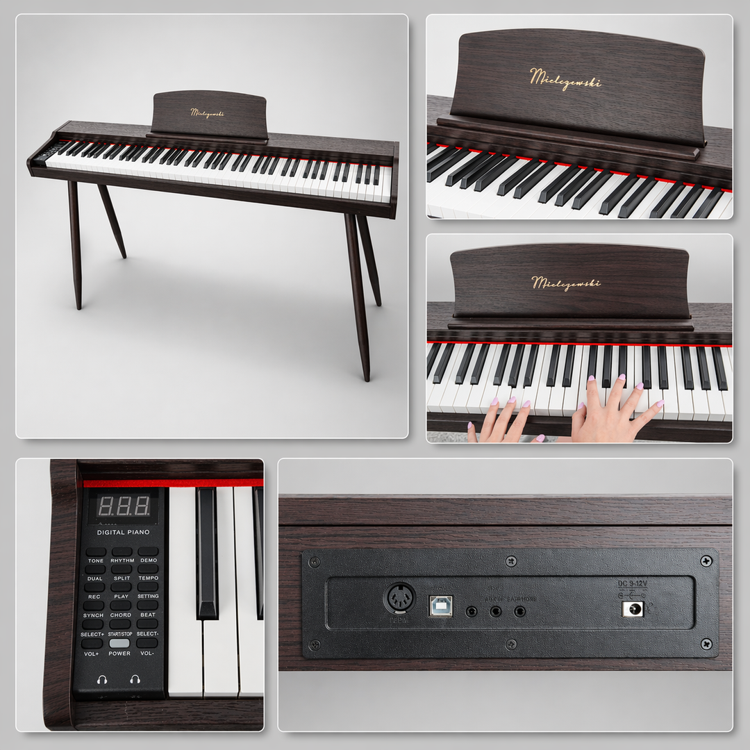 Mielczewski Virelai digitalpiano med ben, mörkbrun