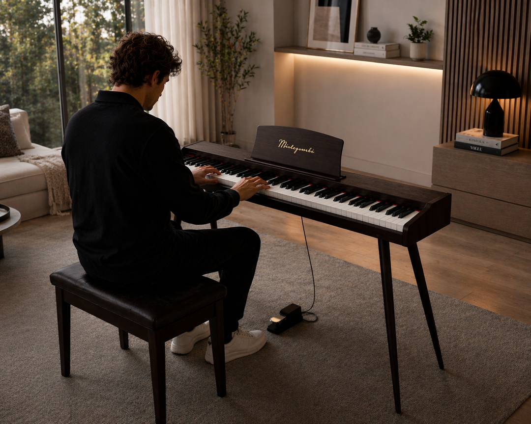 Mielczewski Virelai digitalpiano med ben, mörkbrun