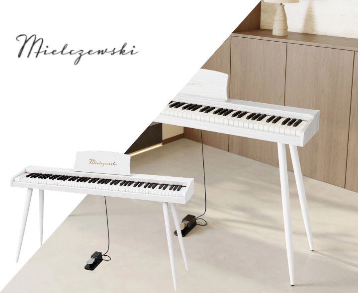 Mielczewski Virelai digitalpiano med ben, vit