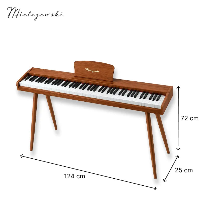 Mielczewski Canzonetta digitalpiano med ben, ljus mahogny