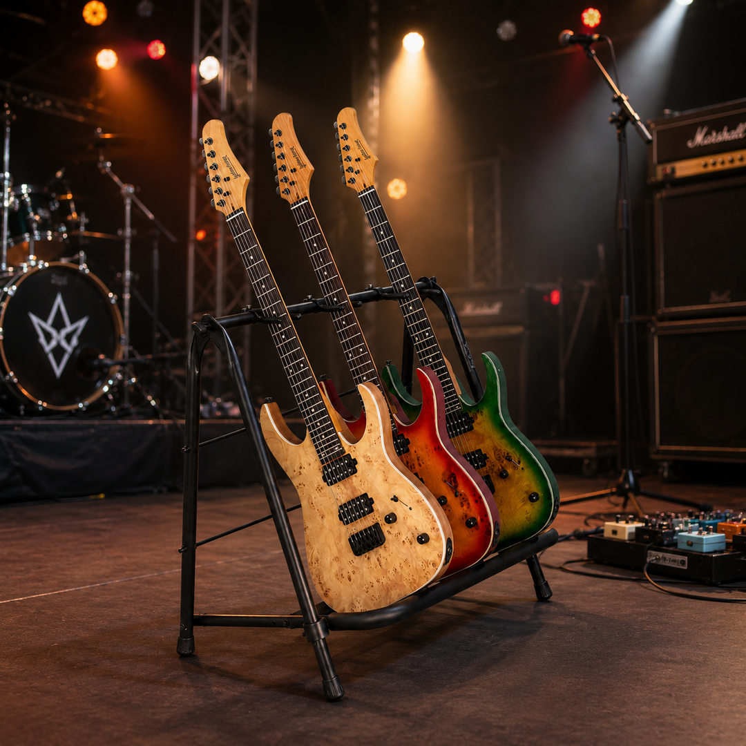 Hardman gitarrstativ för 3 gitarrer, hopfällbart