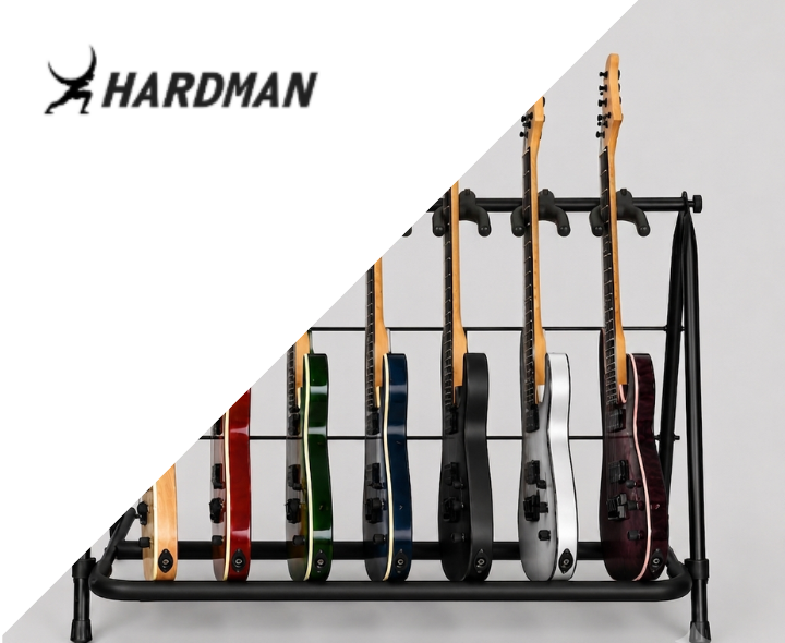 Hardman gitarrstativ för 7 gitarrer, hopfällbart
