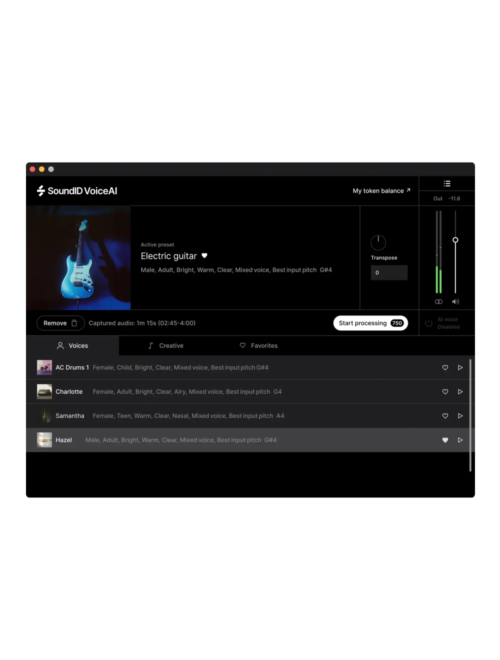 SoundID VoiceAI Litet tokenpaket 72 000 tokens