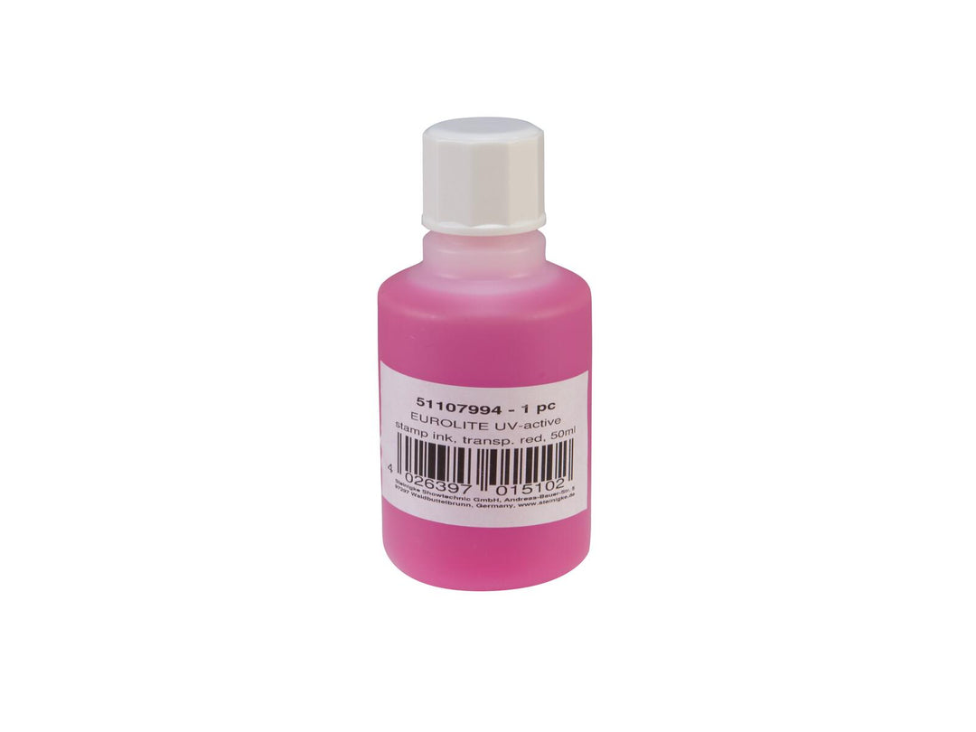 EUROLITE UV-active Stamp Ink, transparent röd, 50ml