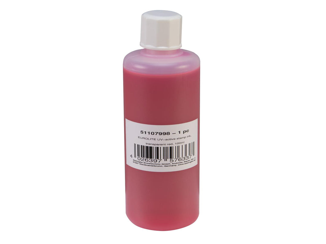 EUROLITE UV-active Stamp Ink, transparent röd, 100 ml