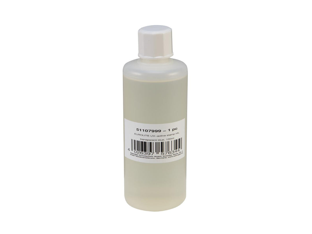EUROLITE UV-active stämpelbläck, transparent blått, 100ml