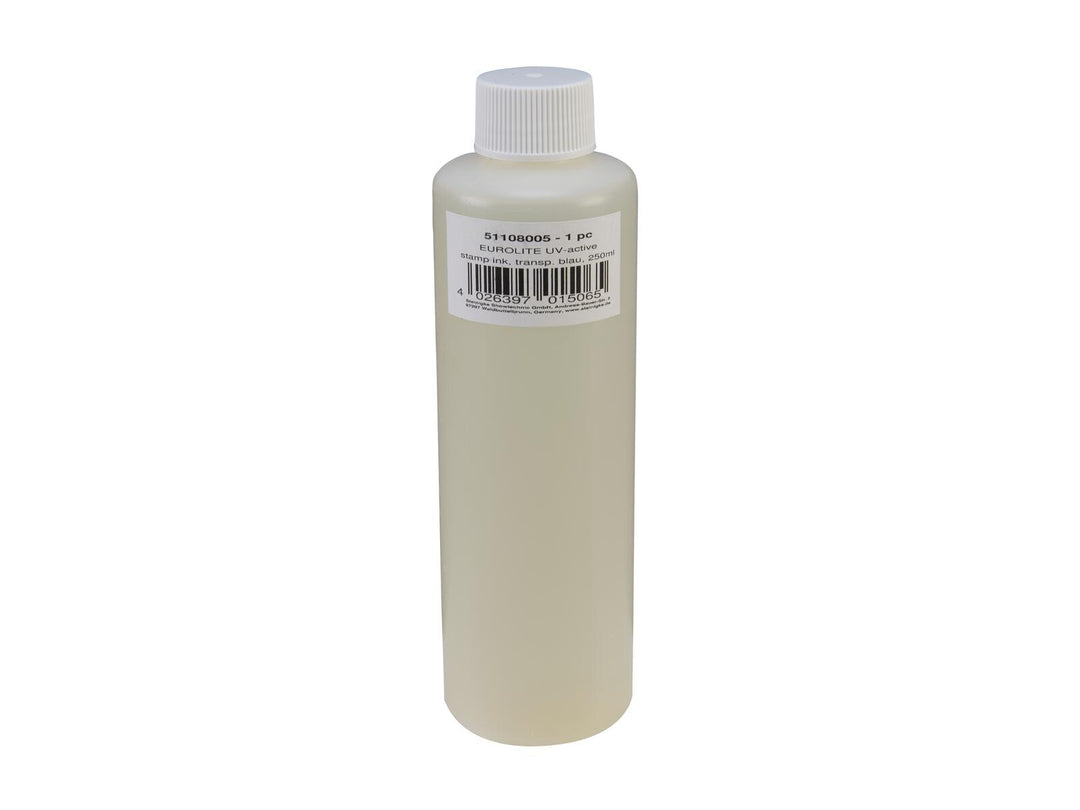 EUROLITE UV-active stämpelbläck, transparent blått, 250ml